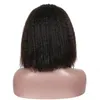 Mongol Kinky Straight Bob Perruques 13x4 Grossier Yaki Court Lace Front Perruque pour les Femmes Noires Remy Cheveux Humains 130% 193l