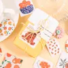 Gift Wrap Cute Orange Stickers Scrapbooking Material Junk Journal Decorative Sticker Pack Hobby DIY Accessories Stationery Craft Supplies