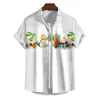 メンズカジュアルシャツサーフボードシャツ3Dプリントハワイアンマンサマーファッション