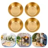 Assiettes 4 pièces assaisonnement plats ronds en acier inoxydable assiette à Sauce apéritif Sushi trempette bol soucoupes pour