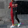 Herrspårspår Trouser 3D Tryckt Street Sportwear Autumn Men Overized Long Sleeve Tshirt Set 2 Pieces Outfits 230720
