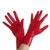 Lateksowe krótkie rękawiczki 0 4 mm zużycie klubowe do sukienki Catsuit gumowej fetyszu 286Y