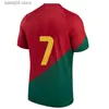 Les fans en tête de t-shirt 22 23 Joao Felix Portugals Portugals Mens Soccer Jerseys National Team Bernardo Pepe B. Fernandes J. Moutinho William Home Away Football Shirts Uniform T230720