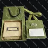 Женские серьги -серьги -дизайнер двойной буквы с подарочной коробкой серебряной серьги для леди