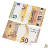 Outros suprimentos para festas festivas Prop Money Toys Uk Euro Dollar Libras Gbp British 10 20 50 Comemorative Fake Notes Toy For Kids Chri Dhxqn