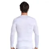 Men's Body Shapers Mens Shaper Slimming Shirt Compression Vest Elastic Slim Shapewear Loing Sleeve