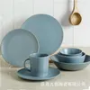 Dinnerware Sets Nordic Fengwang Red Ceramic Tableware Matte Glaze Western Plate Household Dessert