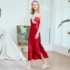 Dames Nachtkleding Vrouwen Lange Sexy Kanten Nachtkleding Satijn Zomer Zijde Spaghetti Band Slaaphemden Nachthemd Lingerie Nachtkleding Jurk Jurk