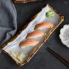 Plattor fancity japanska kreativa handmålade keramiska bordsartiklar rektangulära plattmaterial sushi sashimi