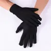 Fingerless Gloves 2Pairs Lot High Quality Elastic Reinforce White Black Spandex Ceremonial For Male Female Waiters drivers Jewelry2777