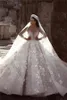 Urban Sexy Dresses 2023 Ball Gown Long Sleeevs Wedding Luxury Crystal Beaded 3D Flowers Lace Plus Size Saudi Arabic Dubai Bridal 230721