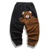 Men's Pants Fashion Bear Cartoon Pattern Fleece Casual Pants Autumn Winter Loose Plus Size Hip Hop Jogging Pants Streetwear Men Clothing 230720