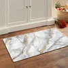 Carpets 1pc Gray Color Marbling Print Kitchen Mat Carpet Floor Mat Home Entrance Doormat Bathroom Carpet Living Room Decorative Rugs R230720