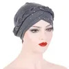 Paljett Braid Beanies Cap Women African Muslim Women Party Elastic Turban Hat Spring Autumn Femme Headwear