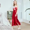 Dames Nachtkleding Vrouwen Lange Sexy Kanten Nachtkleding Satijn Zomer Zijde Spaghetti Band Slaaphemden Nachthemd Lingerie Nachtkleding Jurk Jurk