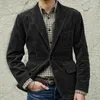 Men's Suits Coat Corduroy Casual Suit With Shoulder Pads High-Quality Fashion Lapel Long-Sleeved Solid Color Jacket Winter Models