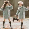 Giacche Ragazze Giacche Cappotto di lana con ricamo floreale per ragazze Colletto rovesciato Capispalla Bambini Moda autunno Abbigliamento invernale per Z230721