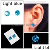 Stud Colorf Diamond Crystal Magnetic Earrings Water Cube Health Magnet Icke-PIERCED FÖR KVINNA SMEEXKE 9 Färger Drop Delivery DHCKT