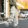 Mens Pants Multi Pocket Cargo Autumn Vintage Solid Hip Hop Top Pockets Casual Street Mop 230720