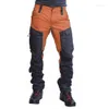 Männer Hosen Casual Männer Mode Farbe Block Multi Taschen Sport Lange Cargo Arbeit Hosen Für
