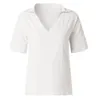 T-shirt pour femmes Tops Casual Coton Lin Été Tshirt Vêtements Vêtements de mode élégants Streetwear V Neck Tees Chemises pour Bastet 230721