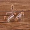 100 Uds 10 24 5mm 0 8ml Mini botellas de vidrio transparente frascos pequeños viales con tapón de corcho DIY Craft289N