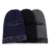 Bonnet d'hiver écharpe 3 en 1 ensemble chapeau au crochet famille polaire chaude casquettes de crâne doux masque oreillettes chapeaux unisexe tricoté extérieur masques de protection complets chapeau