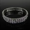 Rabatt Braut Armband 2019 Braut Schmuck 3 Reihe Silber Strass Bling Bling Kristall Stretch Armreif Frauen Party Prom Hochzeit A196q