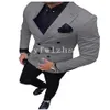 Popular Double-Breasted Groomsmen Handsome Peak Lapel Groom Tuxedos Men Suits Wedding Prom Man Blazer Jacket Pantst Tie Y22384