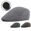 ベレットレトロイングランドシンプルな男性帽子秋の冬の風器ストートsboy beret hat cotton cusidoupファッションスモールツイルフラットキャップ