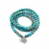 108 Mala Perle Bracelet Collier Pierre Naturelle Bijoux Cadeau pour Femmes Yoga Lotus Om Bracelet Méditation Pierre De Guérison CX200730258e