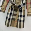 Printemps Automne Milan Runway Trench Coats Revers Cou Manches Longues Loisirs pardessus et mode Marque Même Style Femmes Vestes Designer