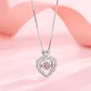 Pendentif Colliers Brillant Incrusté Rose Strass Coeur Hallow Collier Pour Femmes Petite Amie Esthétique Douce Beauté Romantique Festival Cadeau