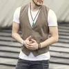 Coletes Masculinos Negócios Estilo Britânico Retro Colete de Linho Verão Seção Fina Magro Três Botões Decote em V Cavalheiro Casual Formal