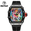 Relojes de pulsera PINTIME, relojes de moda para Hombre, Reloj deportivo de Hip Hop para Hombre, Correa de goma de silicona para Hombre, Reloj Tonneau, Reloj para Hombre, Relogio Masculino