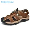 Mixidelai Genuine Leather Summer Men's Shoes Fashion في الهواء الطلق صندل الشاطئ والنعال بأحجام كبيرة 38-48 230720