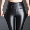 Frauen Hosen Frauen Leggings Faux Leder Frühling Mode Dame Hosen Sexy Dünne Enge Tasche Taste Weibliche Lange T591