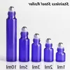 Viola 1ml 2ml 3ml 5ml 10ml ROLL ON Fragranza PROFUMO BOTTIGLIE DI VETRO OLIO ESSENZIALE Bottiglia Acciaio Metallo Roller da DHL Spedizione gratuita Wgvab