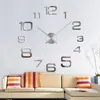 Väggklockor modern design stor klocka 3d diy kvarts mode klockor akryl spegel klistermärken vardagsrum hem dekor horloge 230721