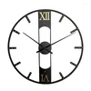 壁の時計ヨーロッパスタイルのホームデコレーションクロック創造的なサイレントクロック鉄リベットスケールテクスチャサーキュラーリビングルーム