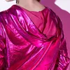 Kurtki damskie wiosna jesień Kobiety Rose Rose Rose Bomber Jacket z hood scena Performance Wear Paillette Feminina Casaco Hip Hop Dance Coat 230721