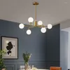 Lampadari Nordic LED Soggiorno Sala da pranzo Cucina Lampada a sospensione Oro moderno Soffitto a sfera nella sala Loft Apparecchi di illuminazione per la casa