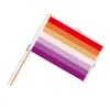 Bannière Drapeaux Aerxrbrae drapeau de main personnalisé 100Pcs 14 21Cm bâton en plastique Arc-en-ciel Main Gay Lesbienne Homosexuel Bisexuel Fierté 230721