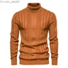 Men's Sweaters Men's Turtlenecks Sweater Knitwear Pullovers Solid Color Long Sleeve Striped Sweater Men's Casual Day Multi Color Sweater S-XXL Z230721