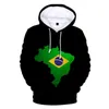 Sweats à capuche pour hommes Sweat à capuche pour hommes Centenary Of Brasil Top Sweat Printemps Automne Unisexe Pull Brésil Drapeau Imprimer Vêtements surdimensionnés