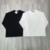 T-shirt manica lunga ricamo uomo donna 1 maglietta base bianca nera oversize di qualità