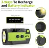 4000mAh hand crank solar radio flashlights Portable emergency Weather Dynamo Radios Power Bank USB rechargeable LED Flashlights Reading Lamp SOS Lights kits