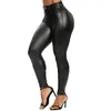 Leggings da donna Leggings invernali in pelle nera Donna Skinny Push Up Tasche con legging a vita alta Pantaloni in PU Pantaloni in velluto sottile Stretch Leggins sexy 230720