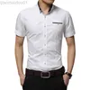 Camicie casual da uomo M-5XL 2020 Camicia a maniche corte da uomo di nuova moda Solid Camicia casual da uomo Camicie eleganti da lavoro chemise homme camisa masculina L230721