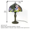 Tischlampen TEMOU Tiffany-Lampe LED Vintage Farbe Glas Mode Blumen Muster Schreibtisch Licht Dekor für Zuhause Wohnzimmer Schlafzimmer Nachttisch